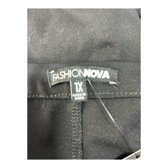 Fashion Nova Women's Slacks Size 1X Black Unrivaled And On Top Ponte Knit Pants - Picture 7 of 14